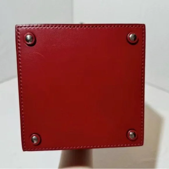 AUTHENTIC Moynat Calfskin Mini Vanity Case Clutch Red